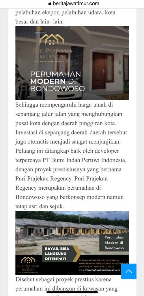Perumahan Bondowoso Murah