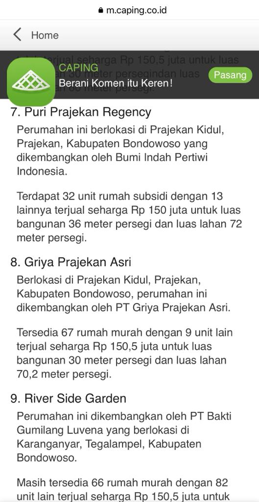 Perumahan Bondowoso Media