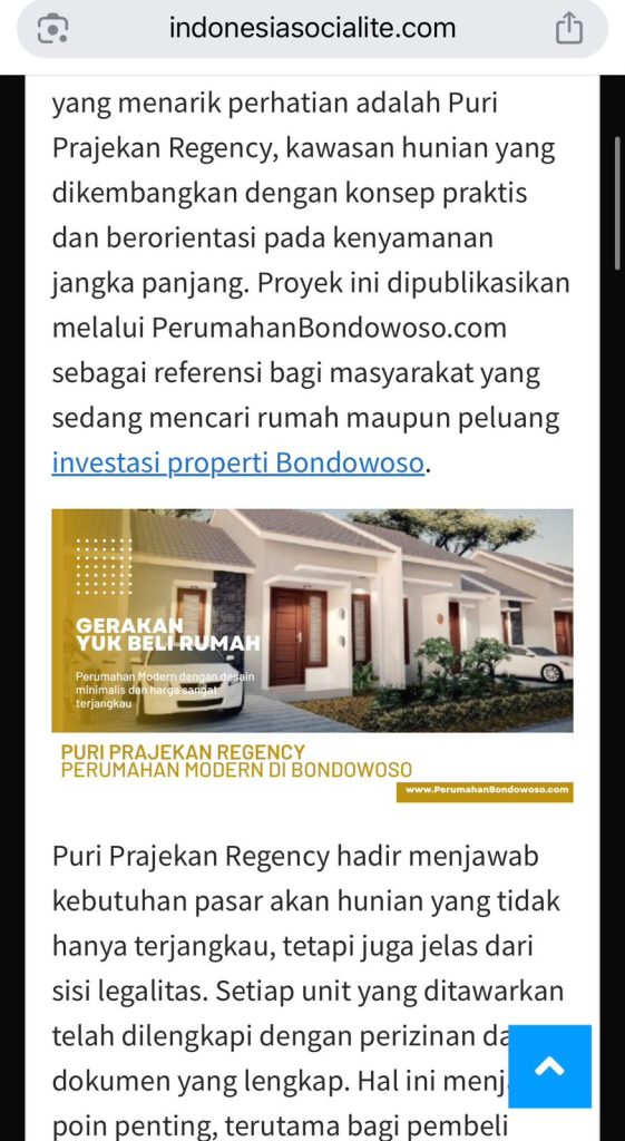 PerumahanBondowoso.com - Publikasi Media 2026 - IndonesiaSocialite - A