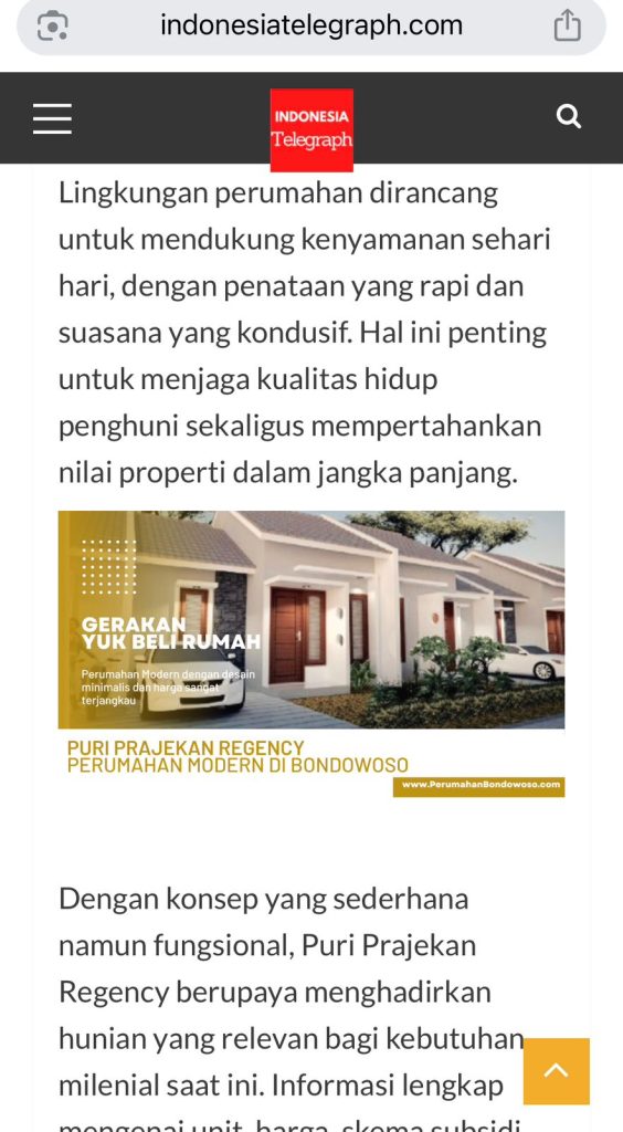 PerumahanBondowoso.com - Publikasi Media 2026 - IndonesiaTelegraph D